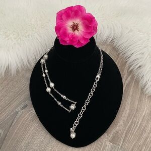 💓BRIGHTON Retired Atma Faux Pearl Beaded Necklace Long